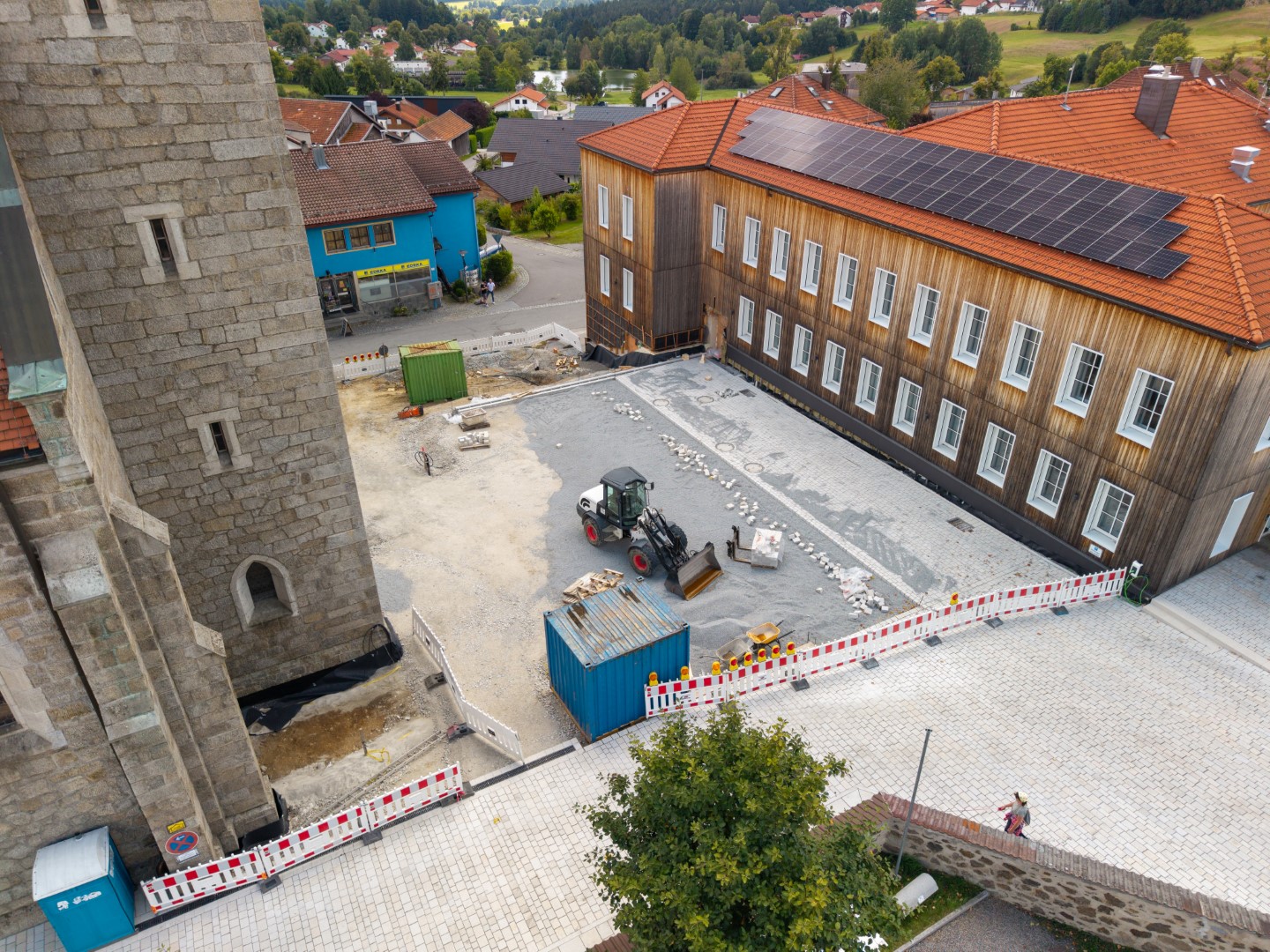 Drohnenbild Bauprojekt Zwiesel Architekturfotografie Niederbayern